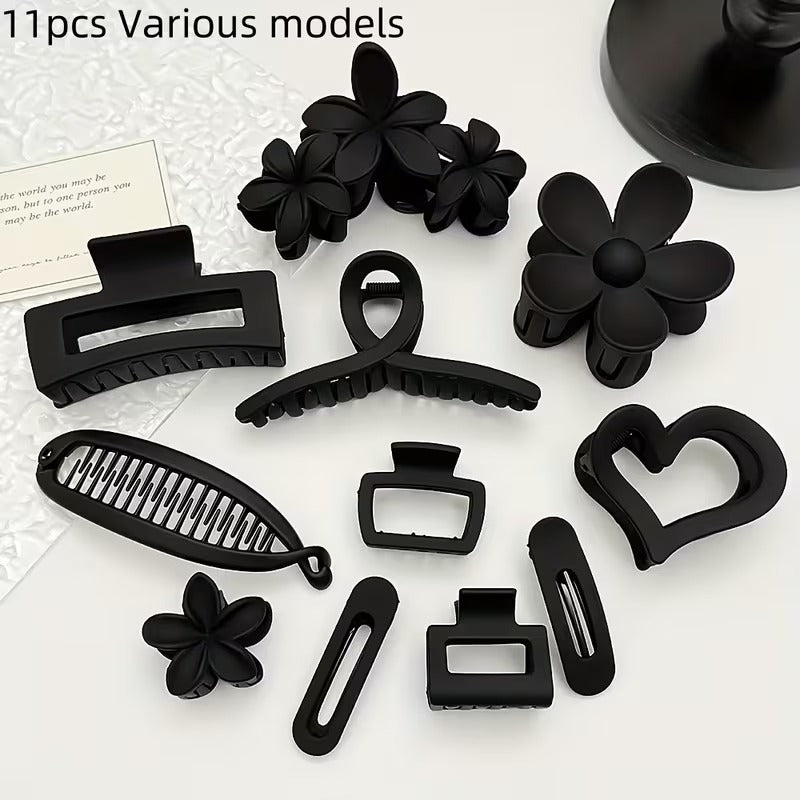 KeraLuxe™ 11-Piece Signature Matte Black Hair Clips