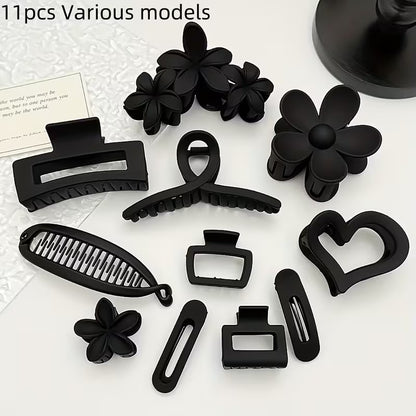 KeraLuxe™ 11-Piece Signature Matte Black Hair Clips