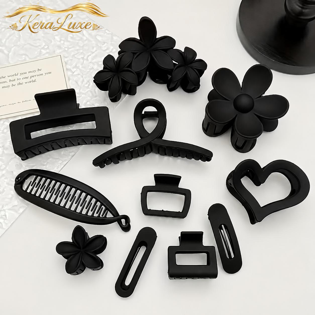 KeraLuxe™ 11-Piece Signature Matte Black Hair Clips
